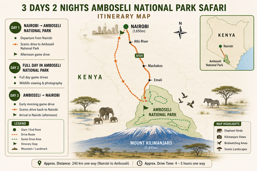 3 DAYS 2 NIGHTS AMBOSELI NATIONAL PARK SAFARI
